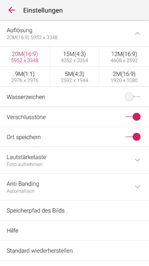 ZTE Axon 7 Kamera App