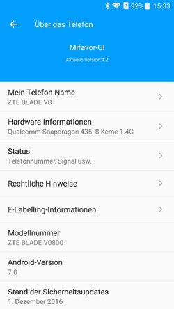 ZTE Blade V8 Android 7