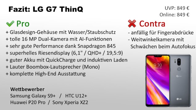 Fazit zum LG G7 ThinQ