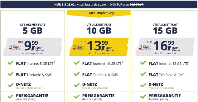 Freenet Mobile streicht den Anschlusspreis bei allen Tarifen