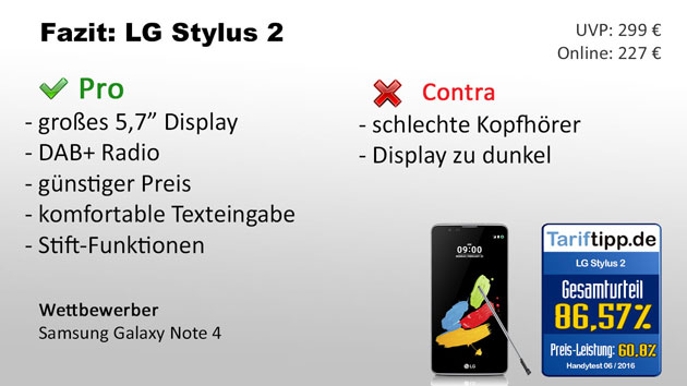 LG STylus 2 Fazit