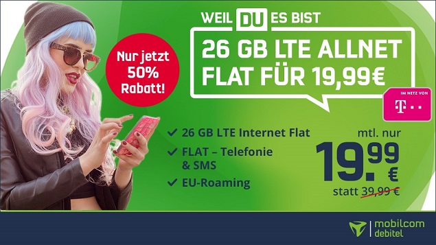 26 GB Telekom Allnet Flat zum Hammerpreis