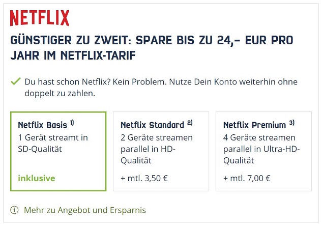 Mobilcom Netflix Ersparnis